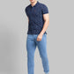Men Regular Fit Blue Polo