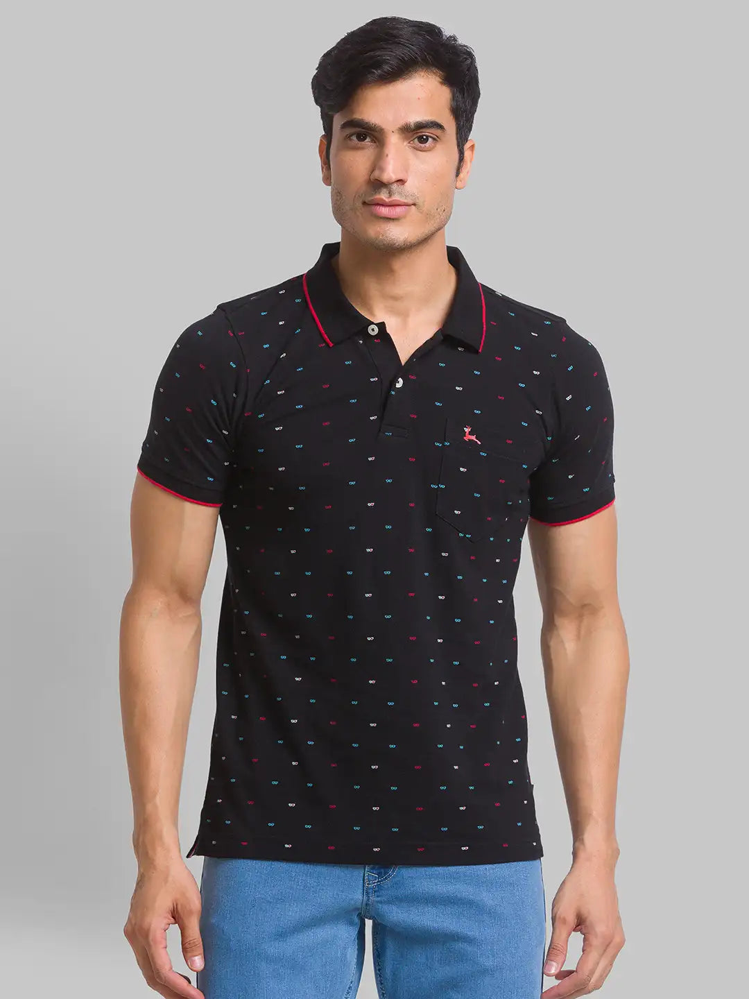 Men Regular Fit Green T-Shirt & Polo