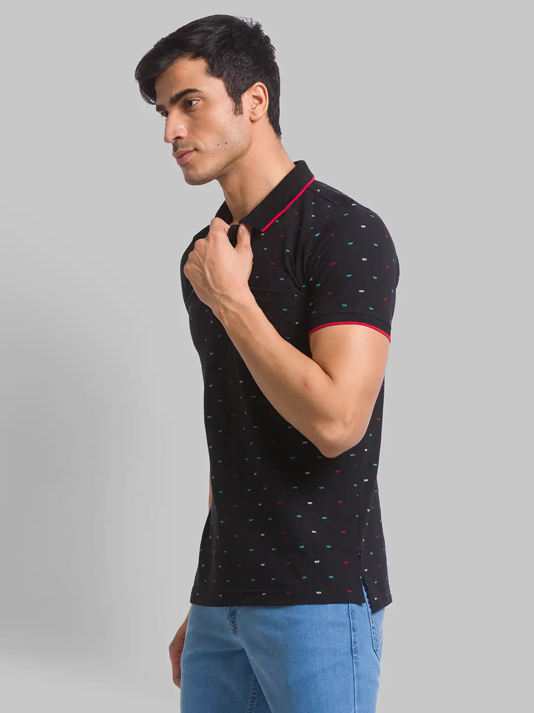 Men Regular Fit Green T-Shirt & Polo