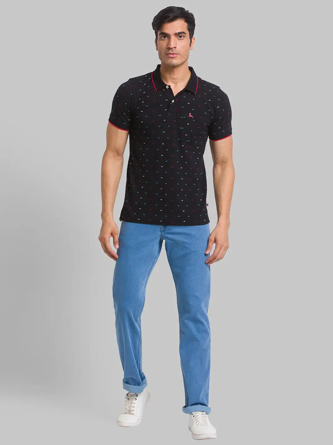 Men Regular Fit Green T-Shirt & Polo