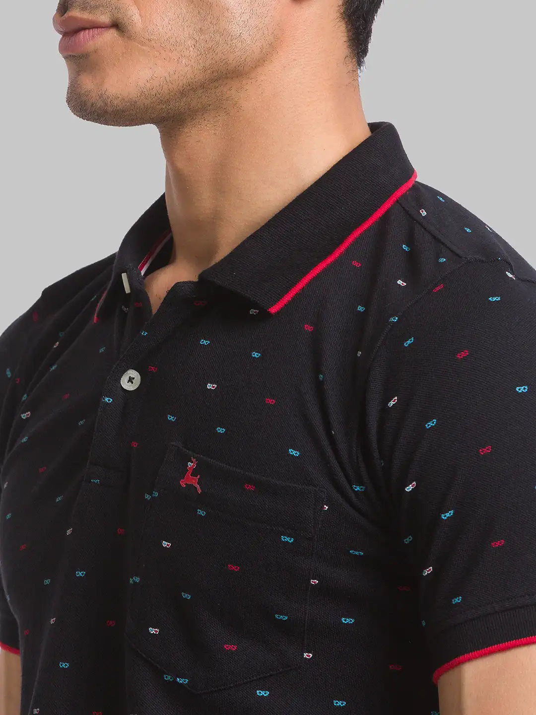 Men Regular Fit Green T-Shirt & Polo