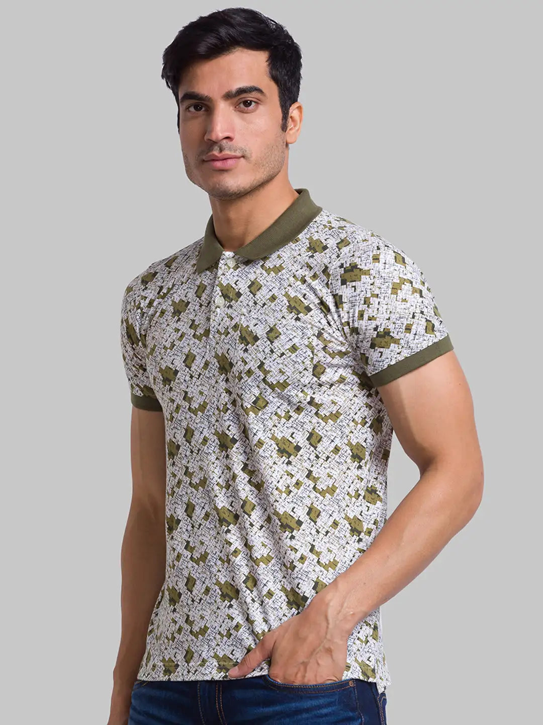 Men Regular Fit Blue Polo