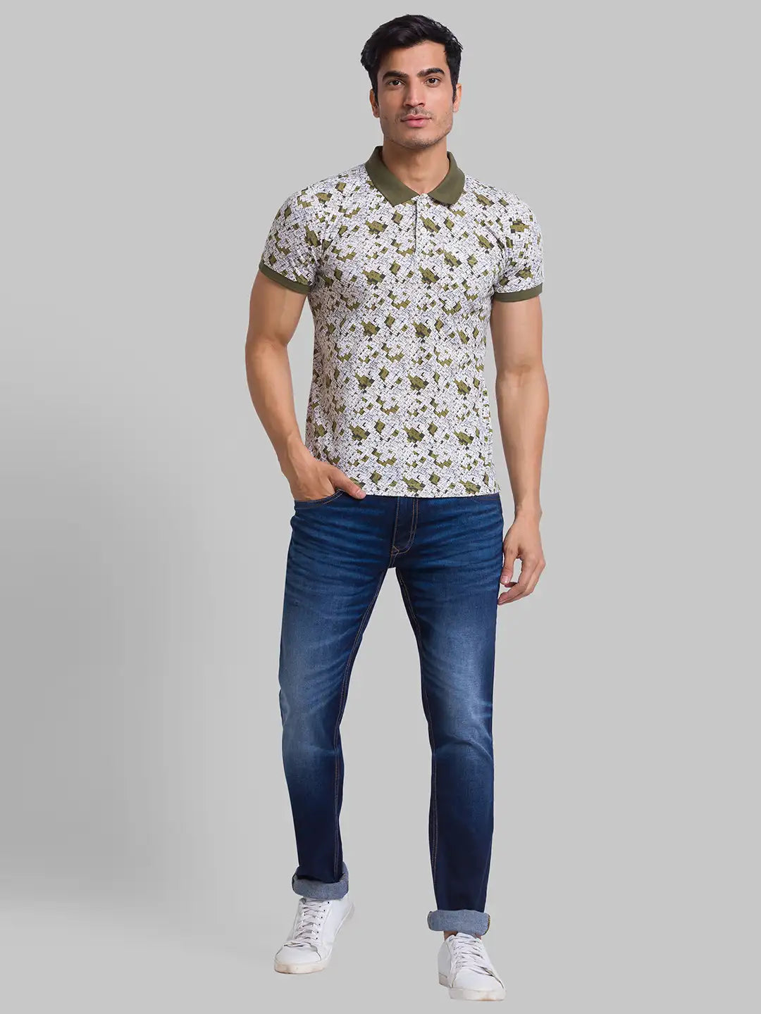 Men Regular Fit Blue Polo