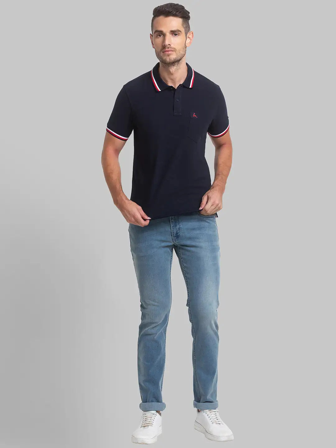 Men Regular Fit White Polo