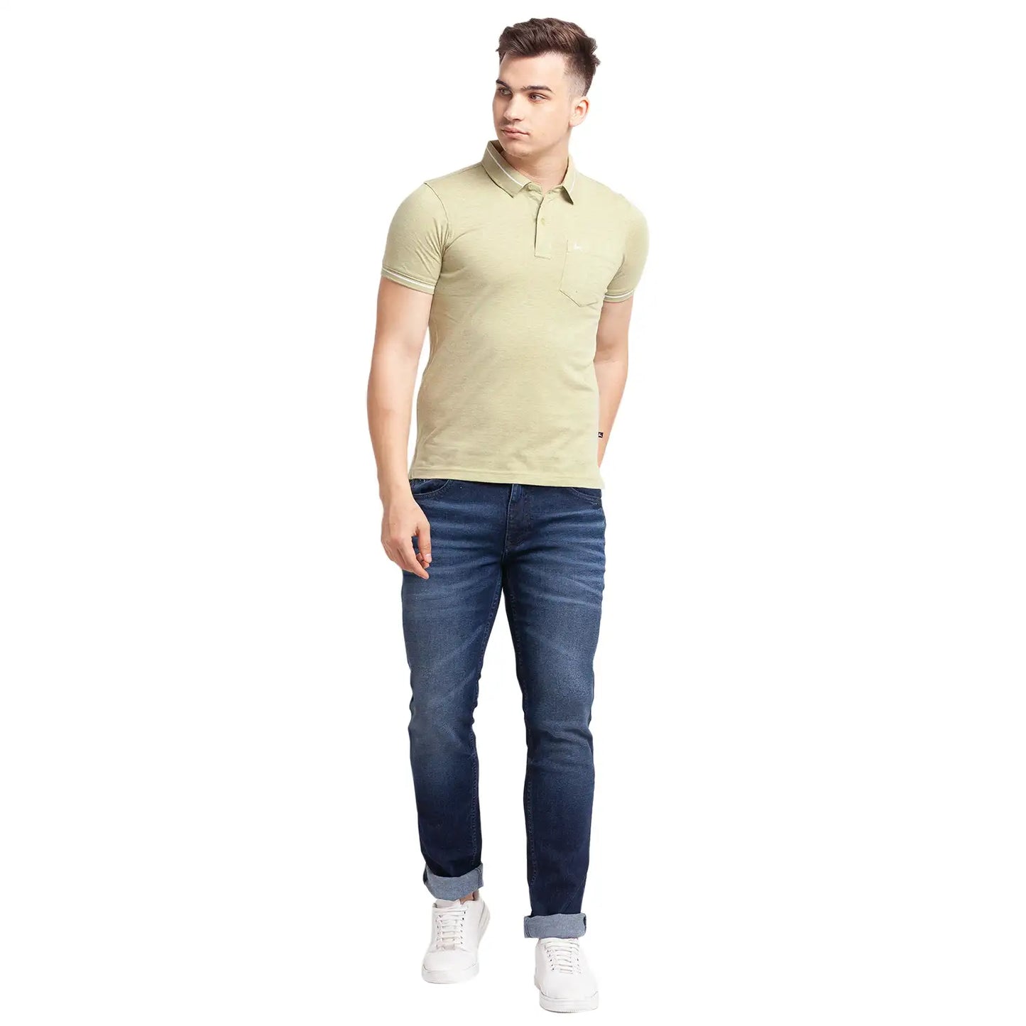 Men Regular Fit Dark Blue Polo