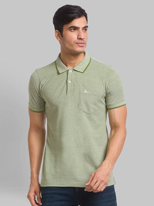 Men Regular Fit Yellow T-Shirt & Polo