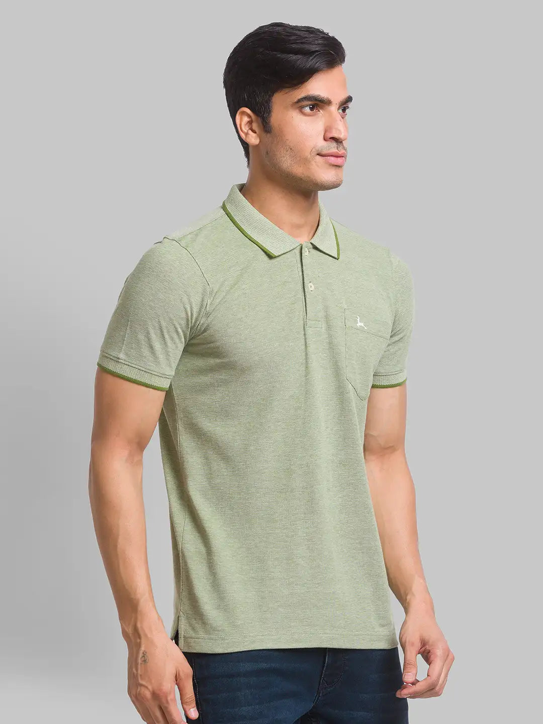Men Regular Fit Yellow T-Shirt & Polo