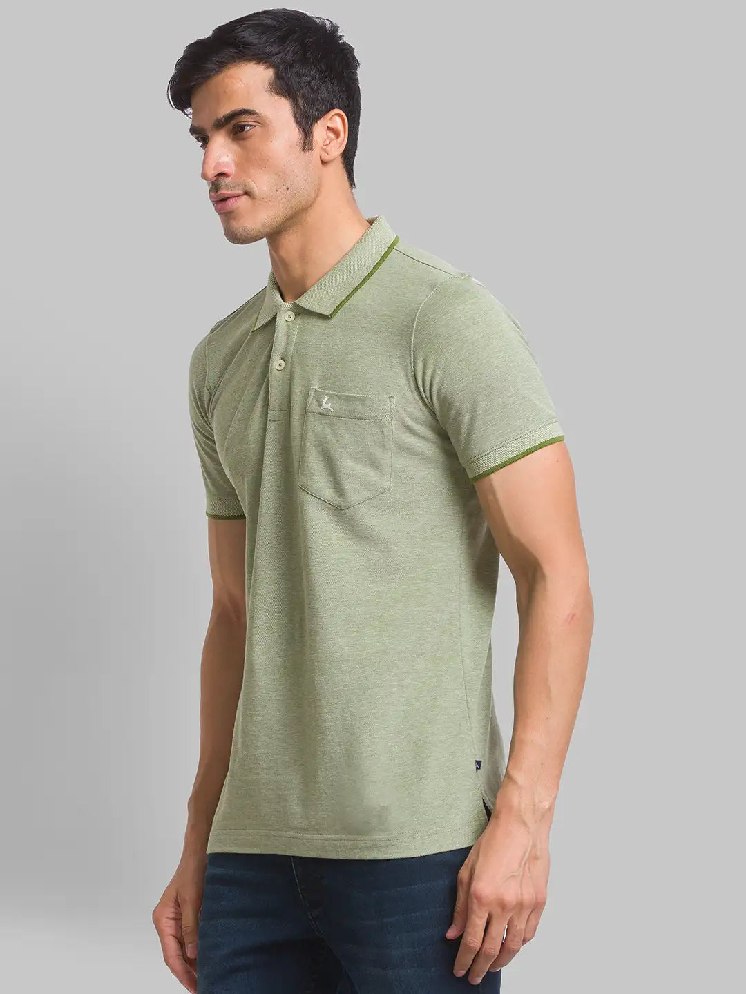 Men Regular Fit Yellow T-Shirt & Polo