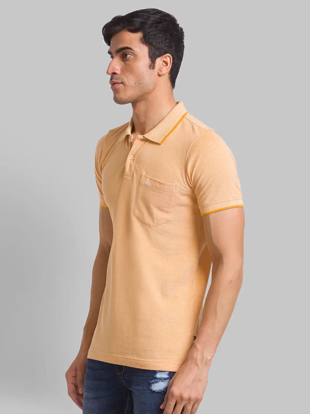 Men Regular Fit Blue T-Shirt & Polo
