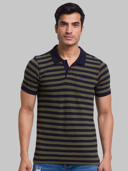 Men Regular Fit Blue Polo