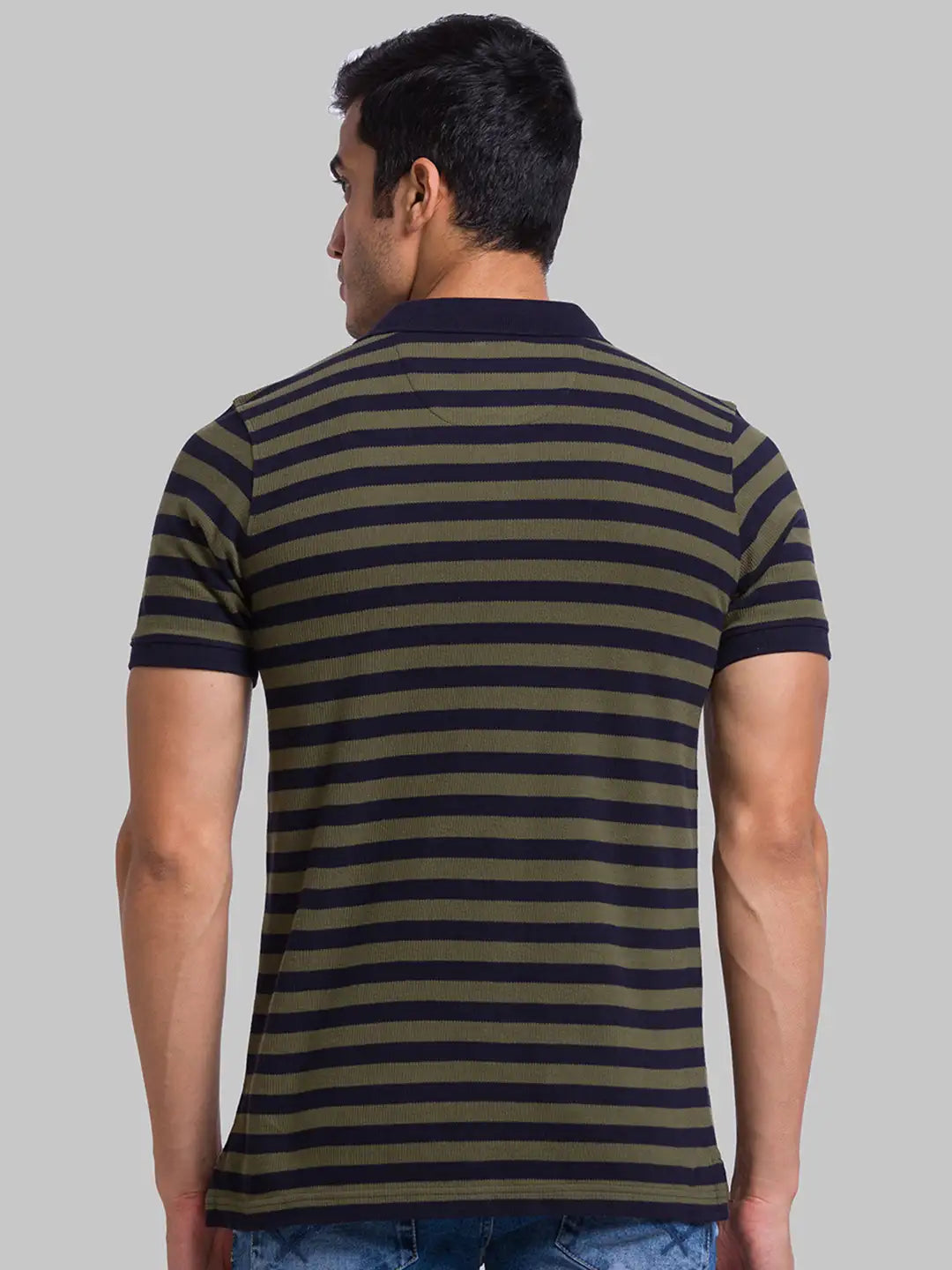 Men Regular Fit Blue Polo