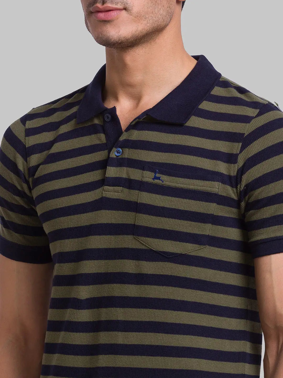 Men Regular Fit Blue Polo