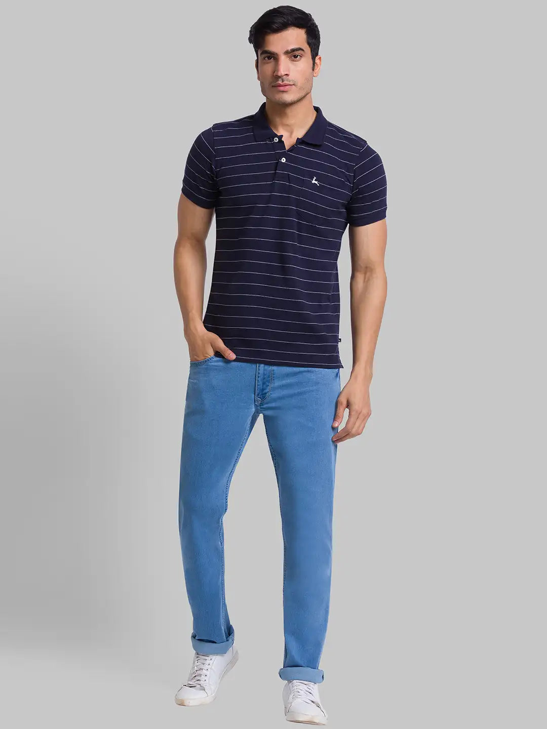 Men Regular Fit Orange Polo