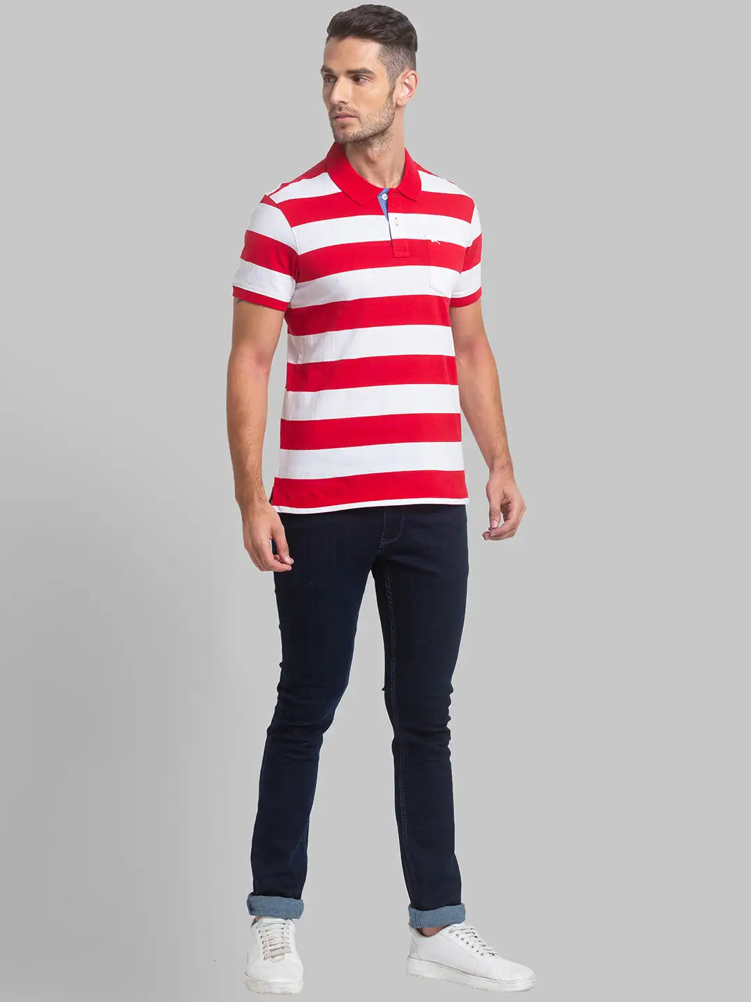 Men Slim Fit Dark Blue Polo