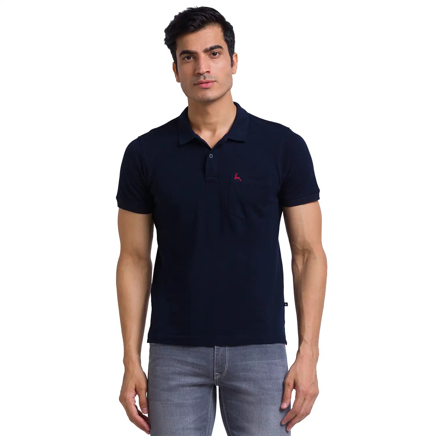 Men Slim Fit Medium Orange Polo
