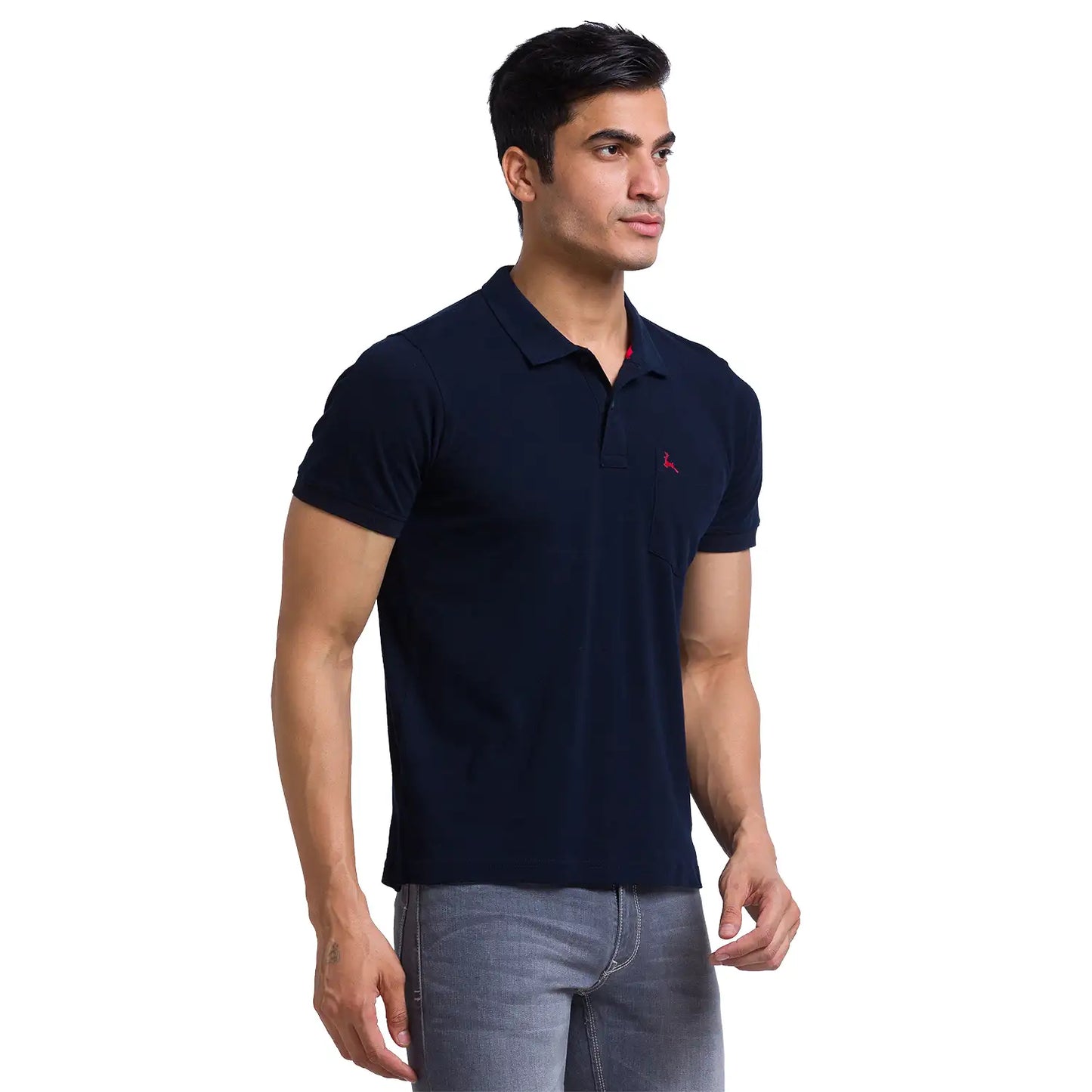 Men Slim Fit Medium Orange Polo
