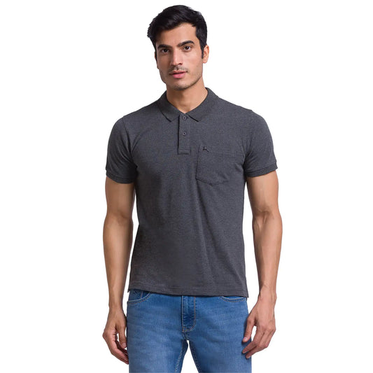 Men Slim Fit Black Polo