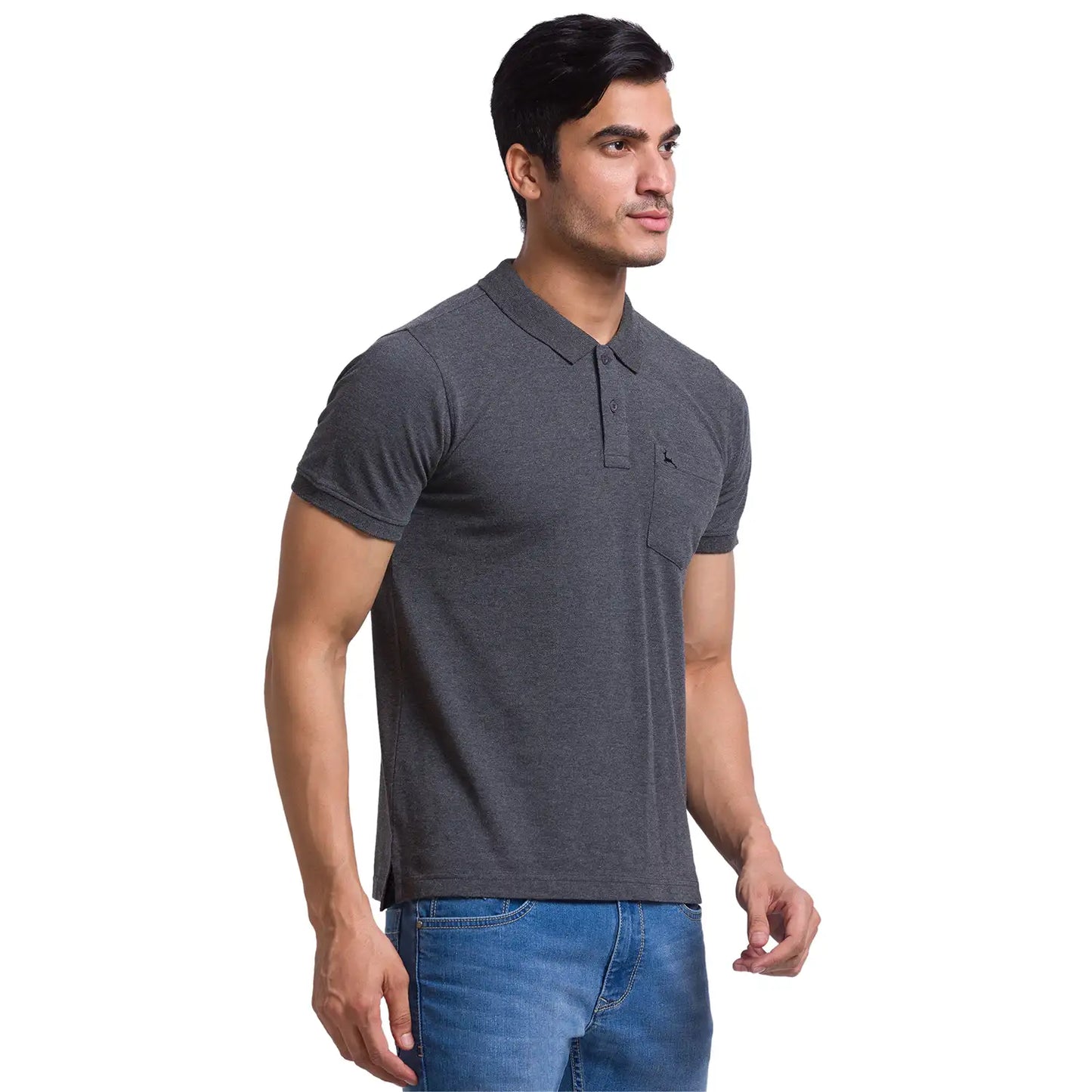 Men Slim Fit Black Polo