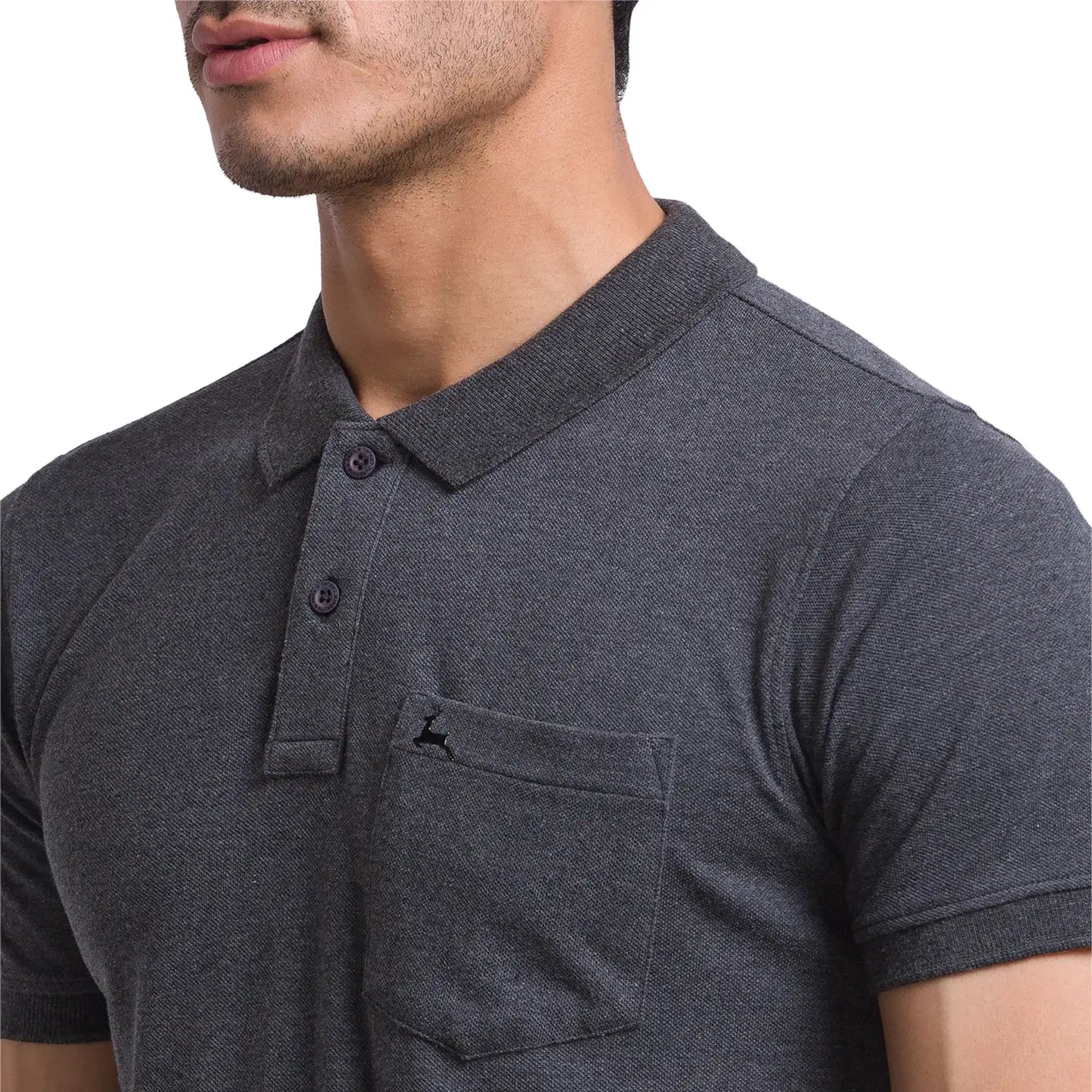 Men Slim Fit Black Polo