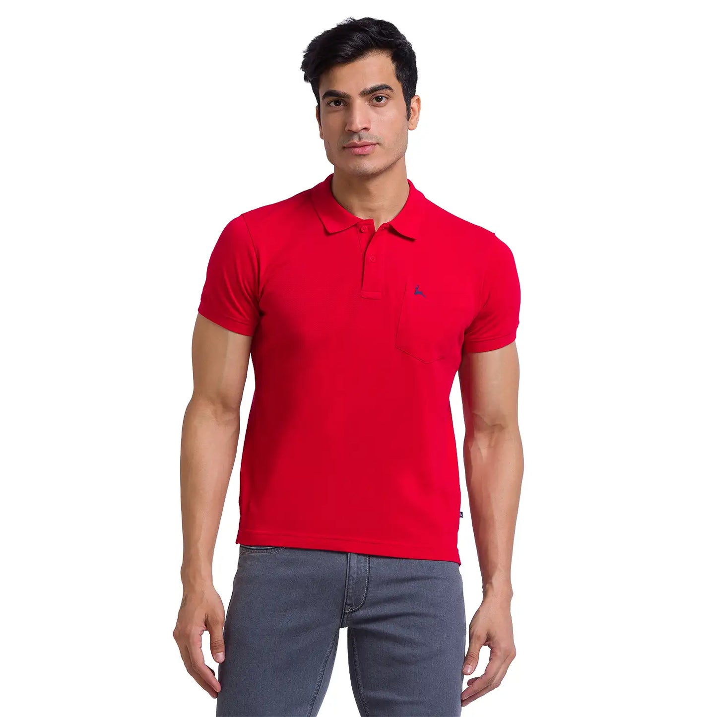 Men Slim Fit White Polo