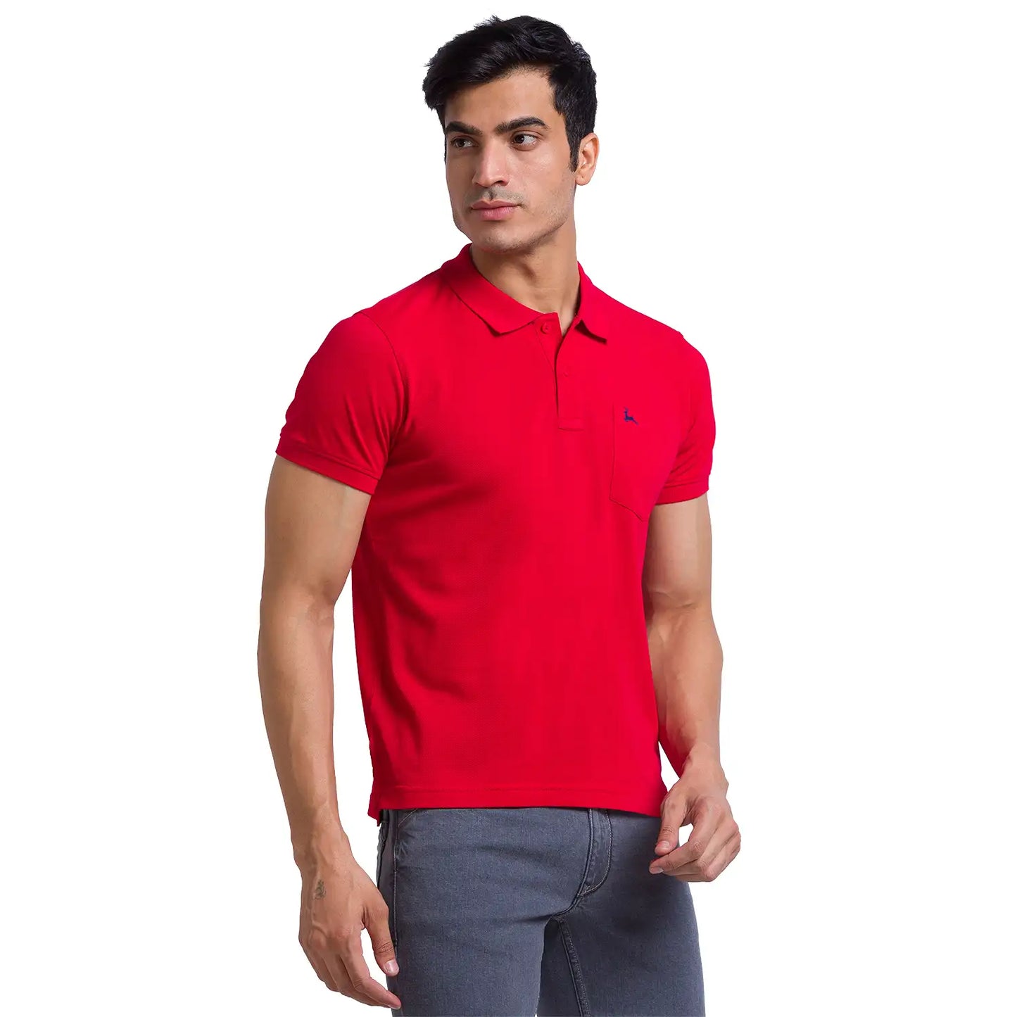 Men Slim Fit White Polo
