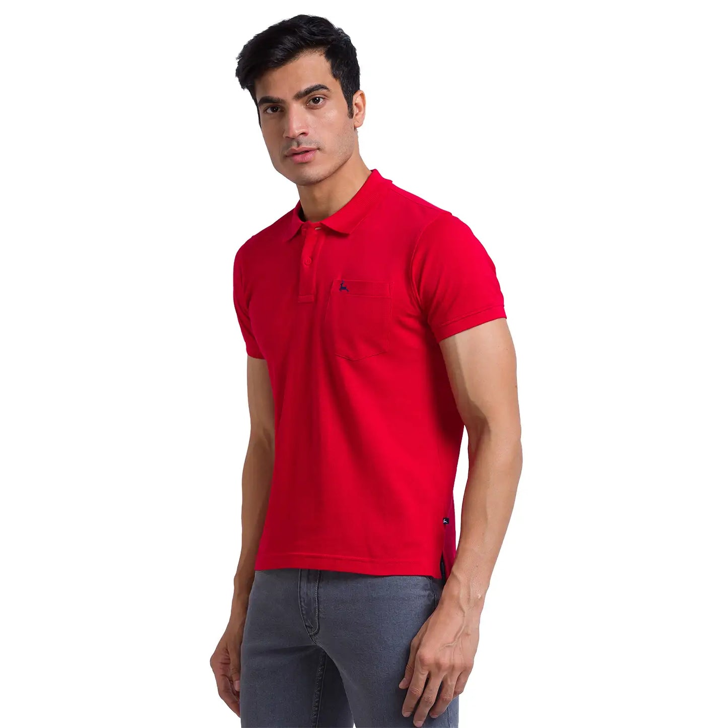 Men Slim Fit White Polo