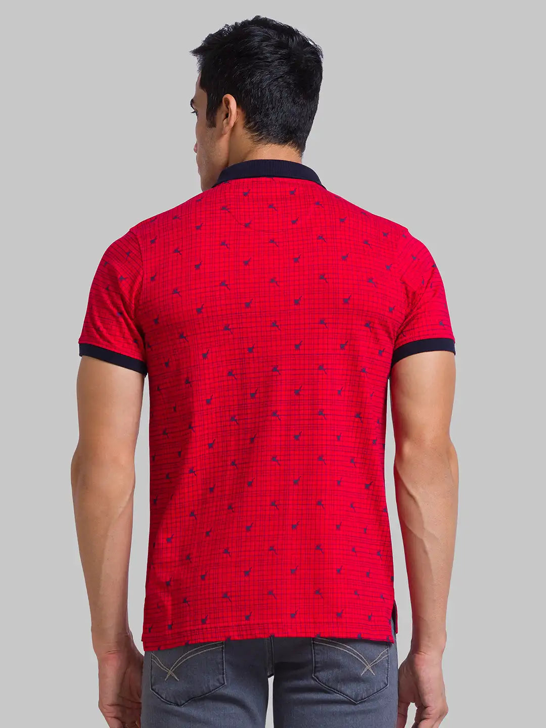 Parx Men Blue Yarn Dyed Regular Fit Cotton T-Shirt