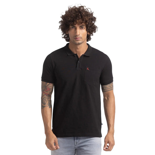 Men Regular Fit Blue Polo