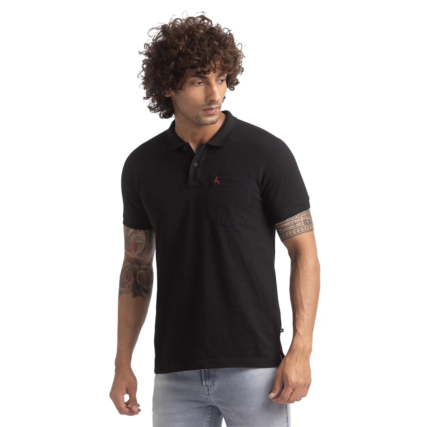 Men Regular Fit Blue Polo