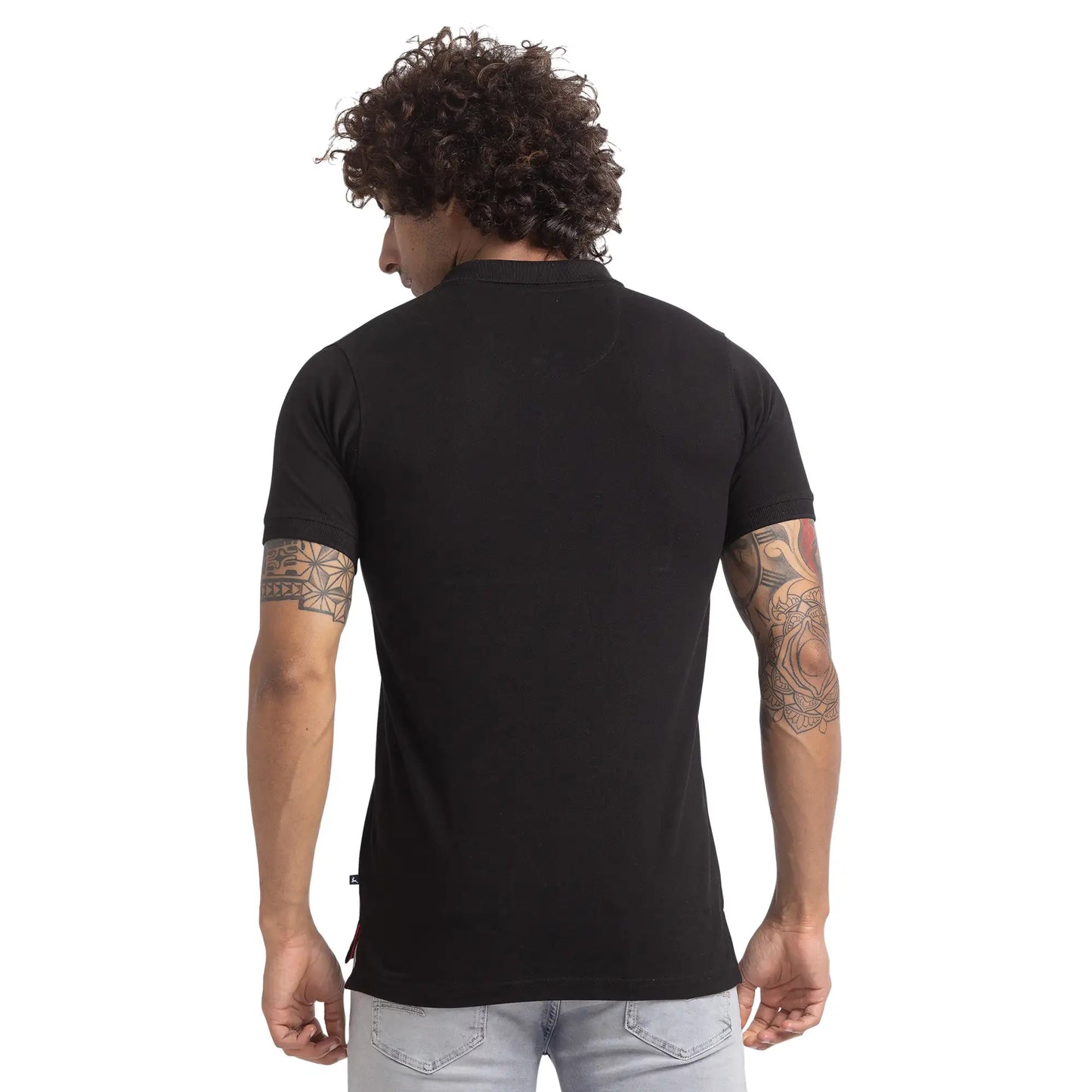 Men Regular Fit Blue Polo