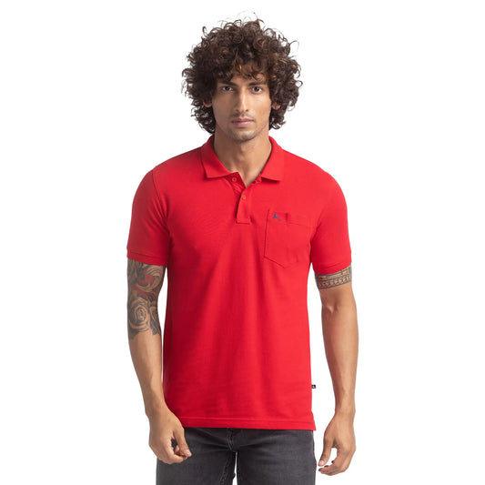 Men Regular Fit Green Polo
