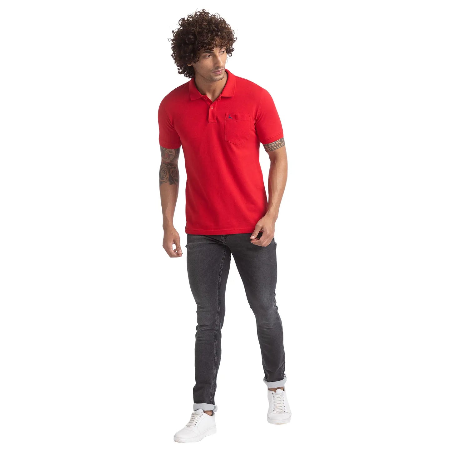 Men Regular Fit Green Polo