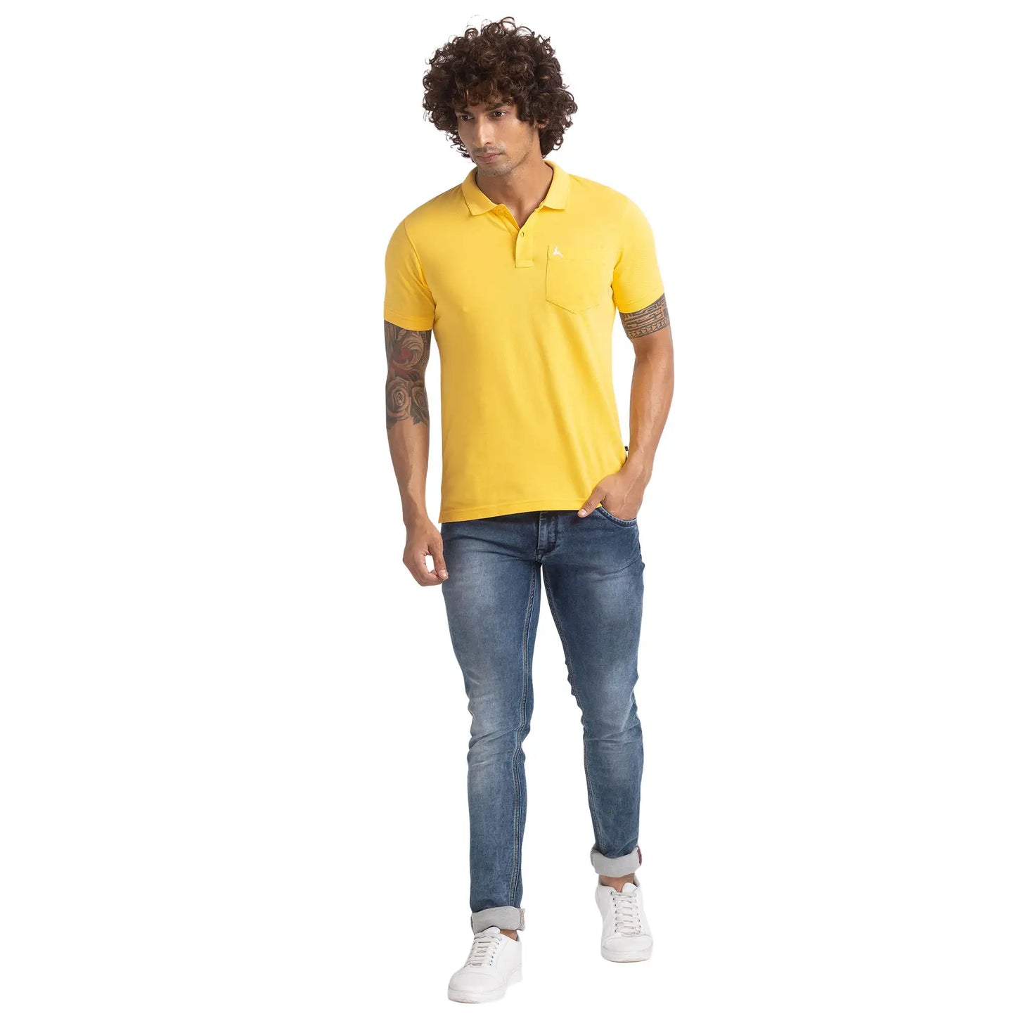 Men Regular Fit White Polo