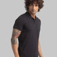 Parx Men Blue Jacquard Regular Fit Cotton T-Shirt