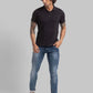 Parx Men Blue Jacquard Regular Fit Cotton T-Shirt