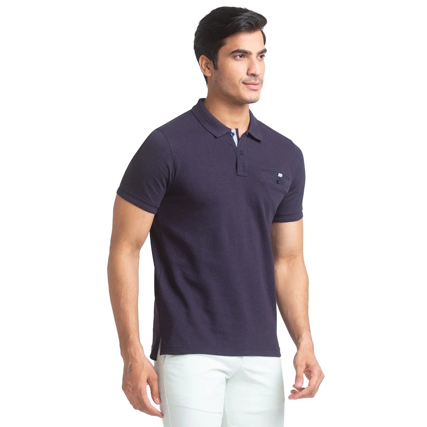 Men Regular Fit Yellow Polo