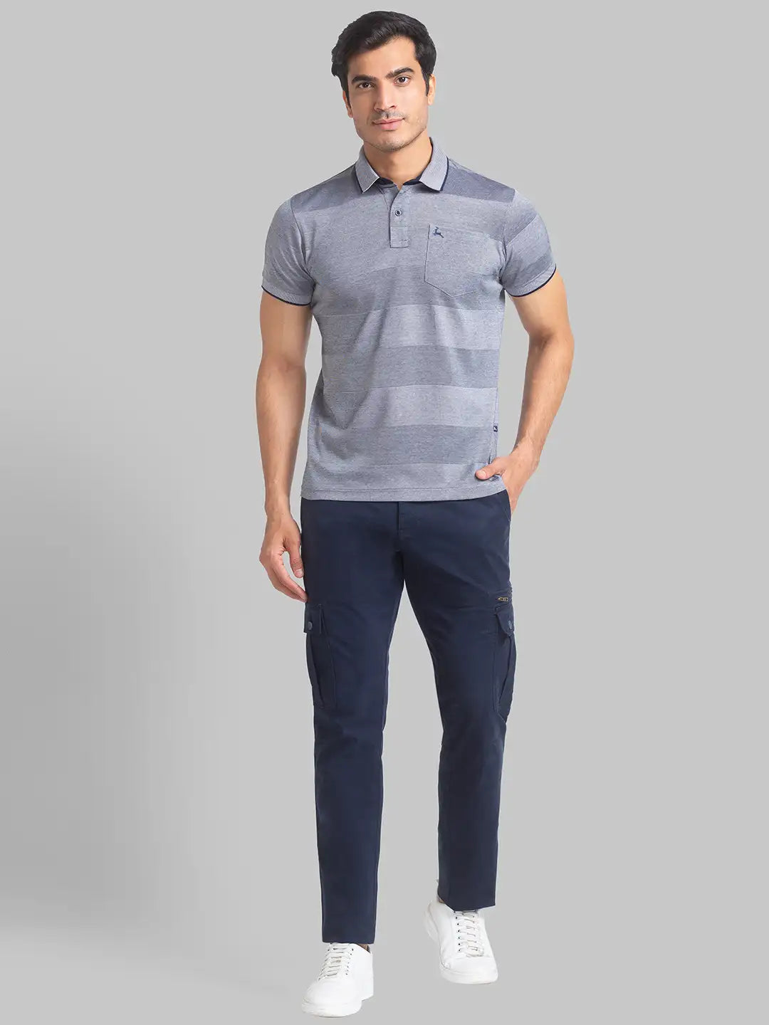 Parx Men White Printed Slim Fit Cotton Full Sleeve Cut Away Collar Shirt