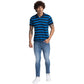 Men Regular Fit Blue Polo