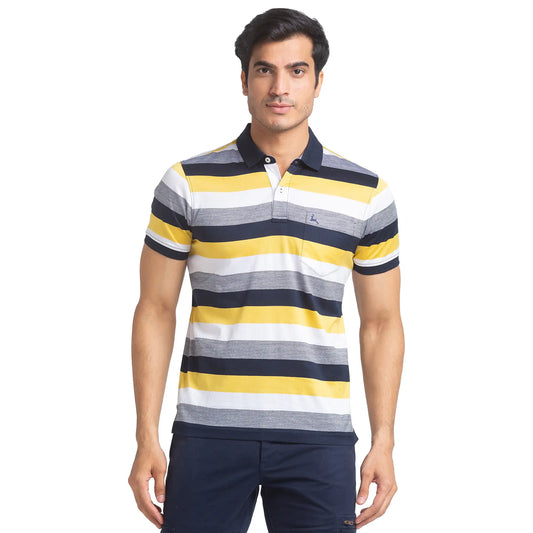 Men Regular Fit Blue Polo