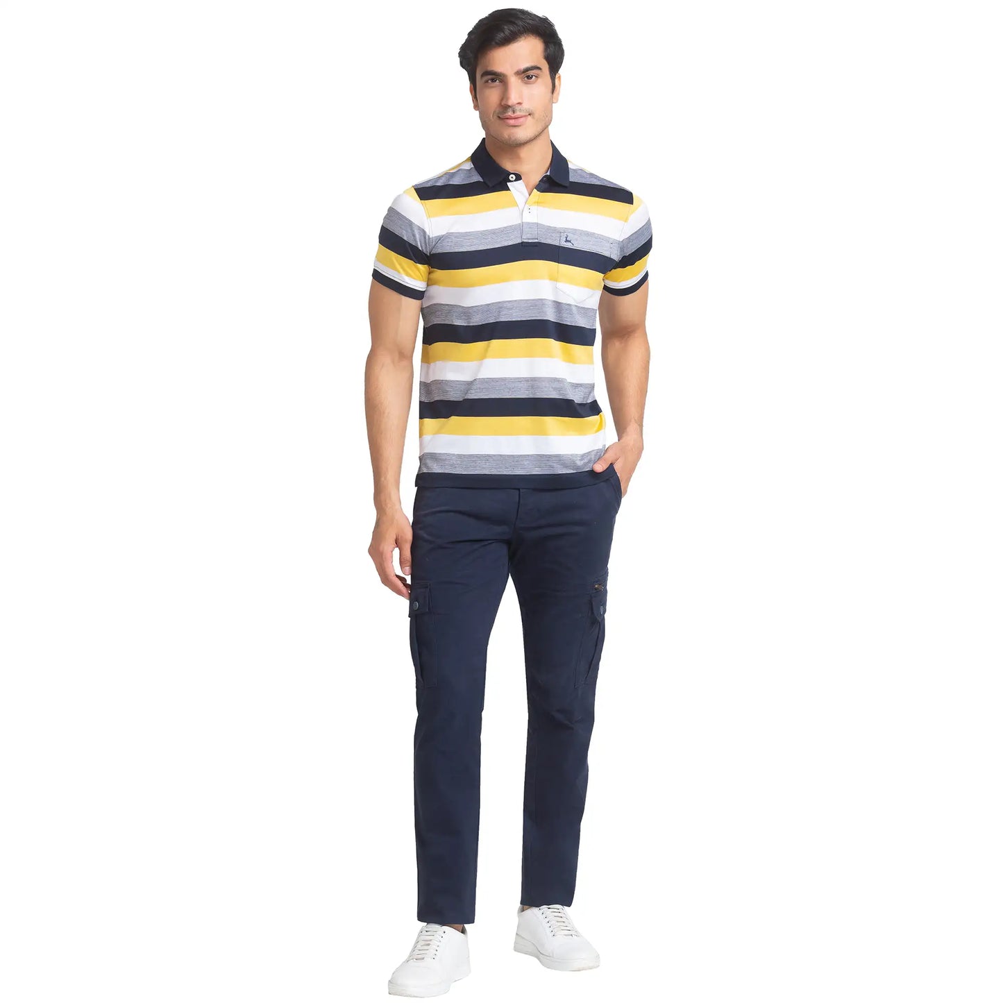 Men Regular Fit Blue Polo