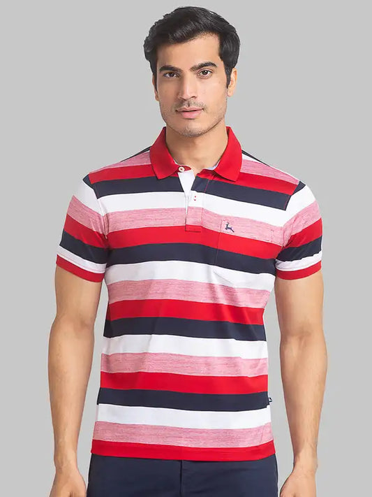 Men Regular Fit Blue T-Shirt