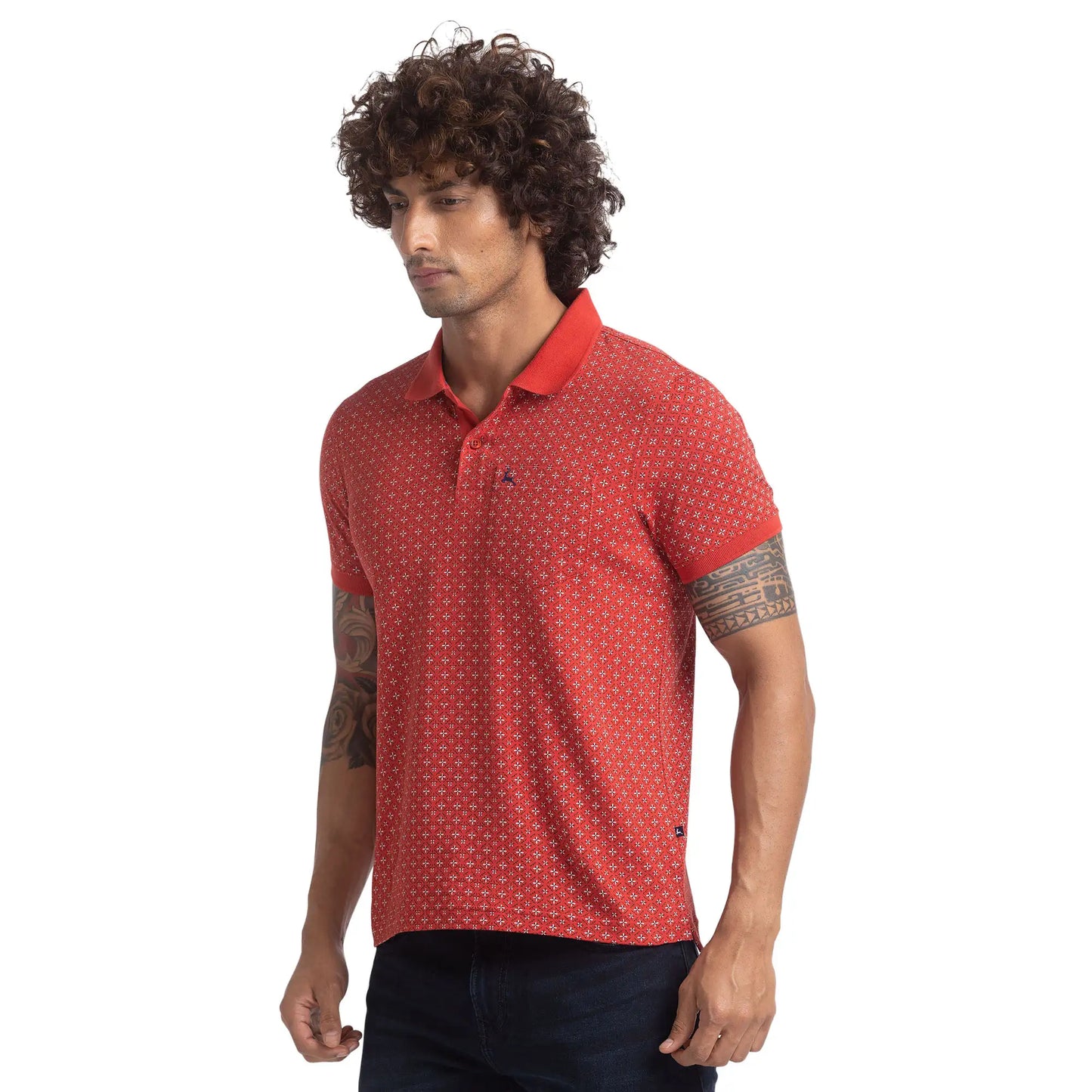 Men Regular Fit Green Polo