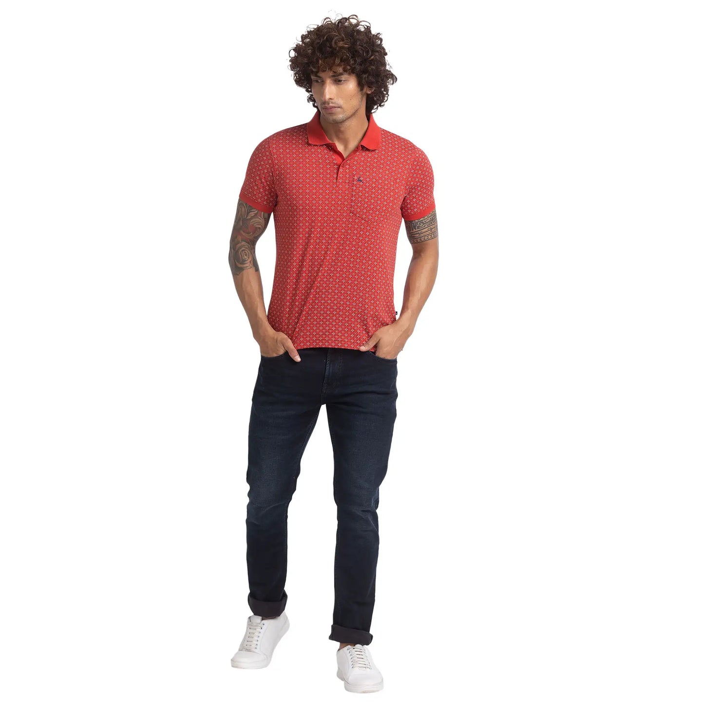 Men Regular Fit Green Polo
