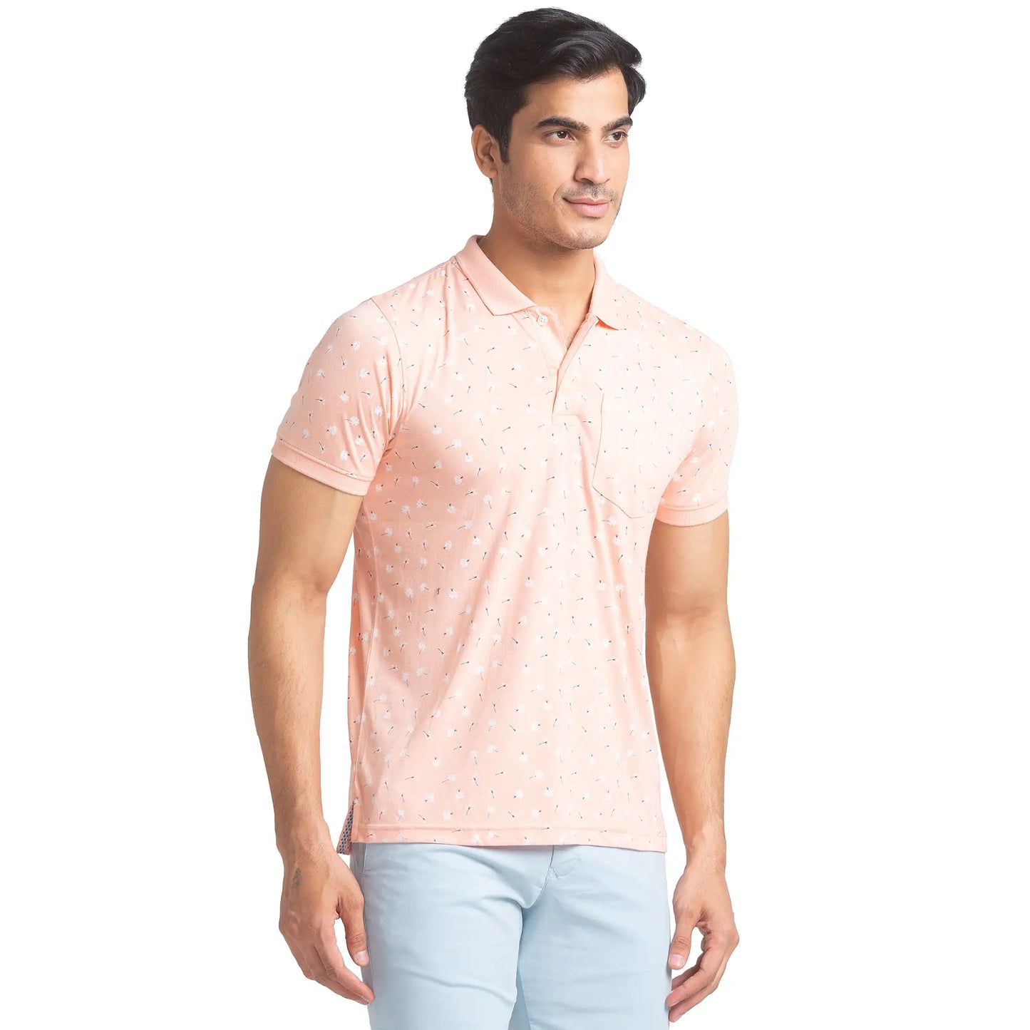 Men Regular Fit Blue Polo