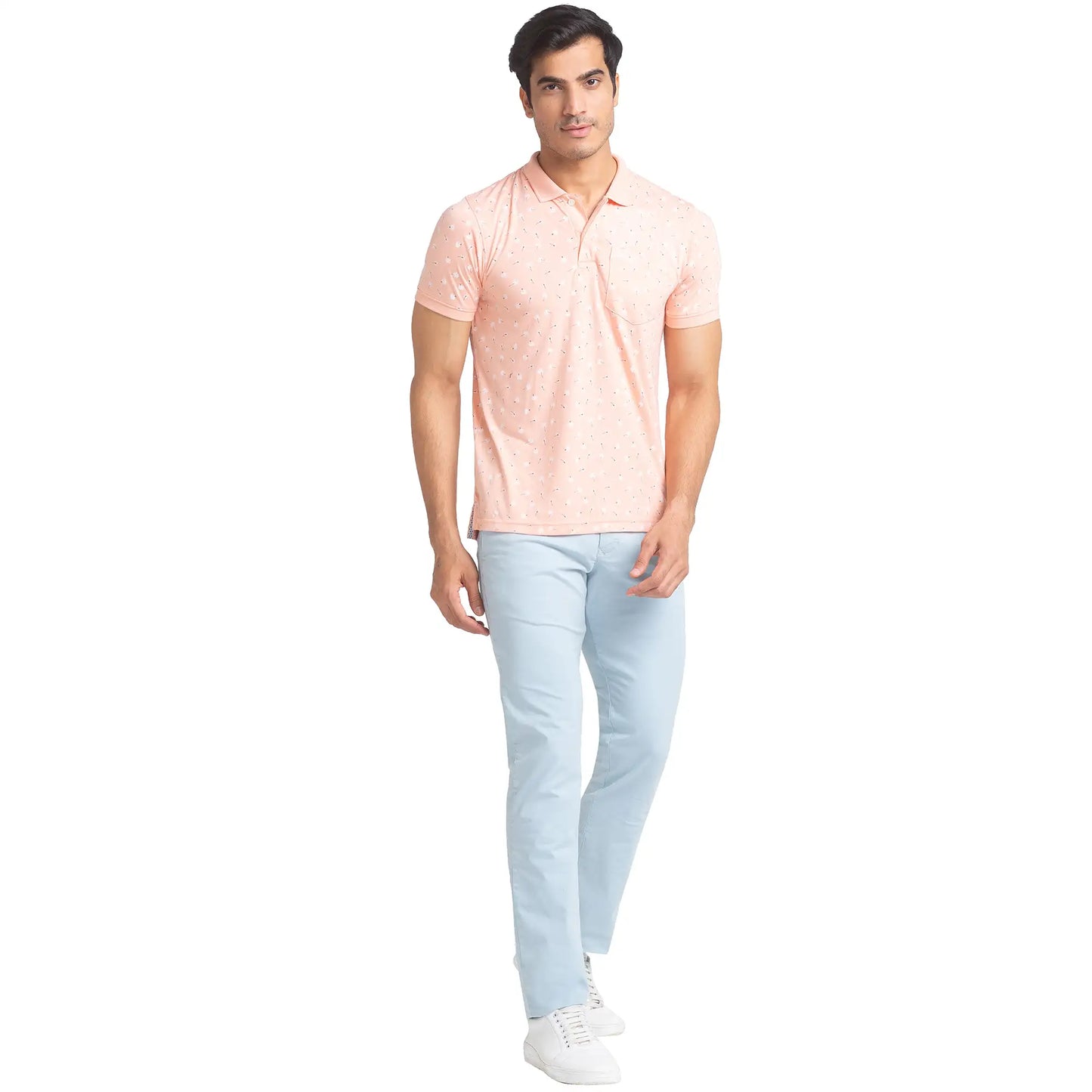 Men Regular Fit Blue Polo