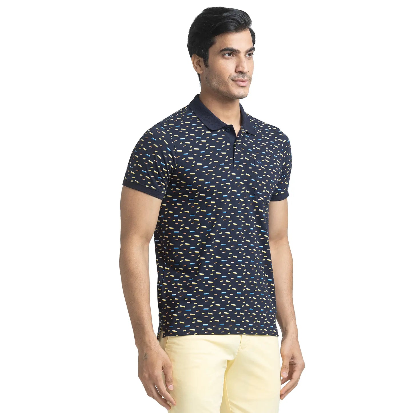 Men Regular Fit Orange Polo