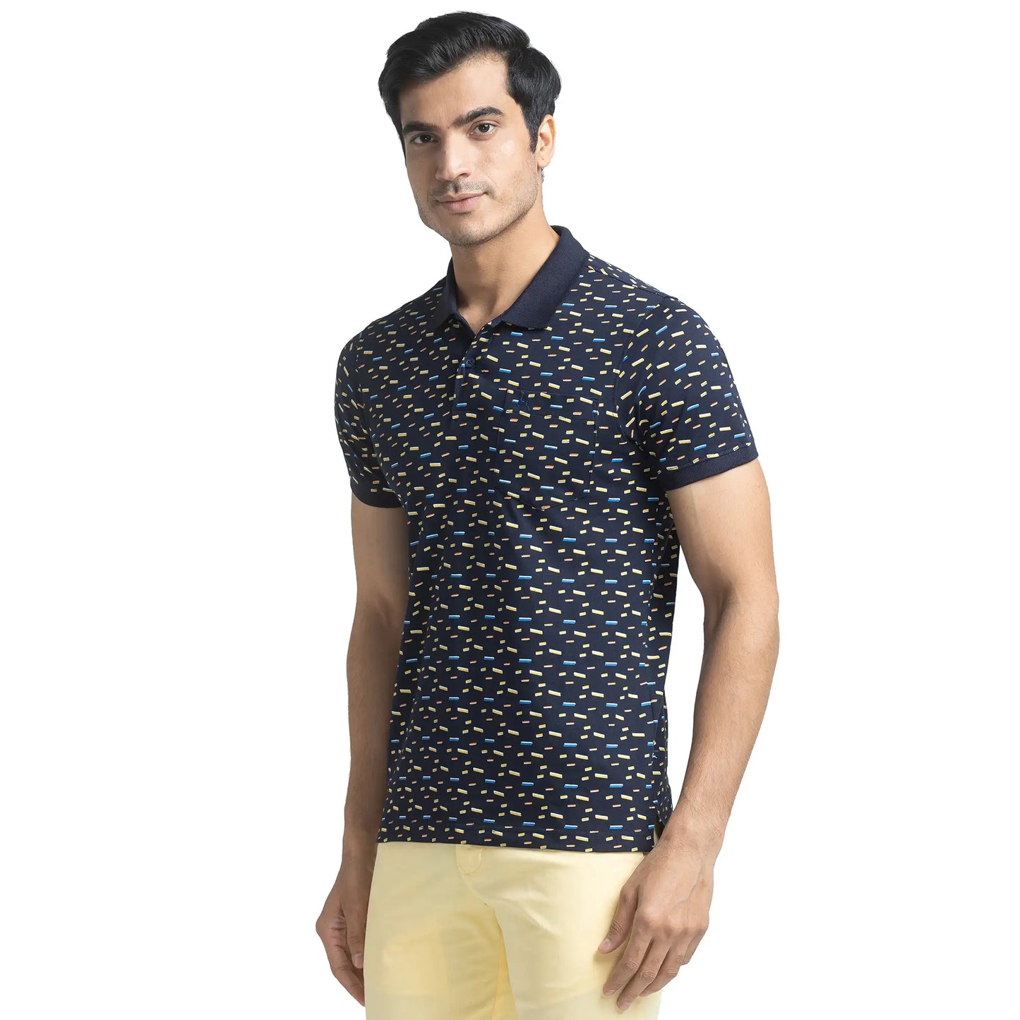 Men Regular Fit Orange Polo