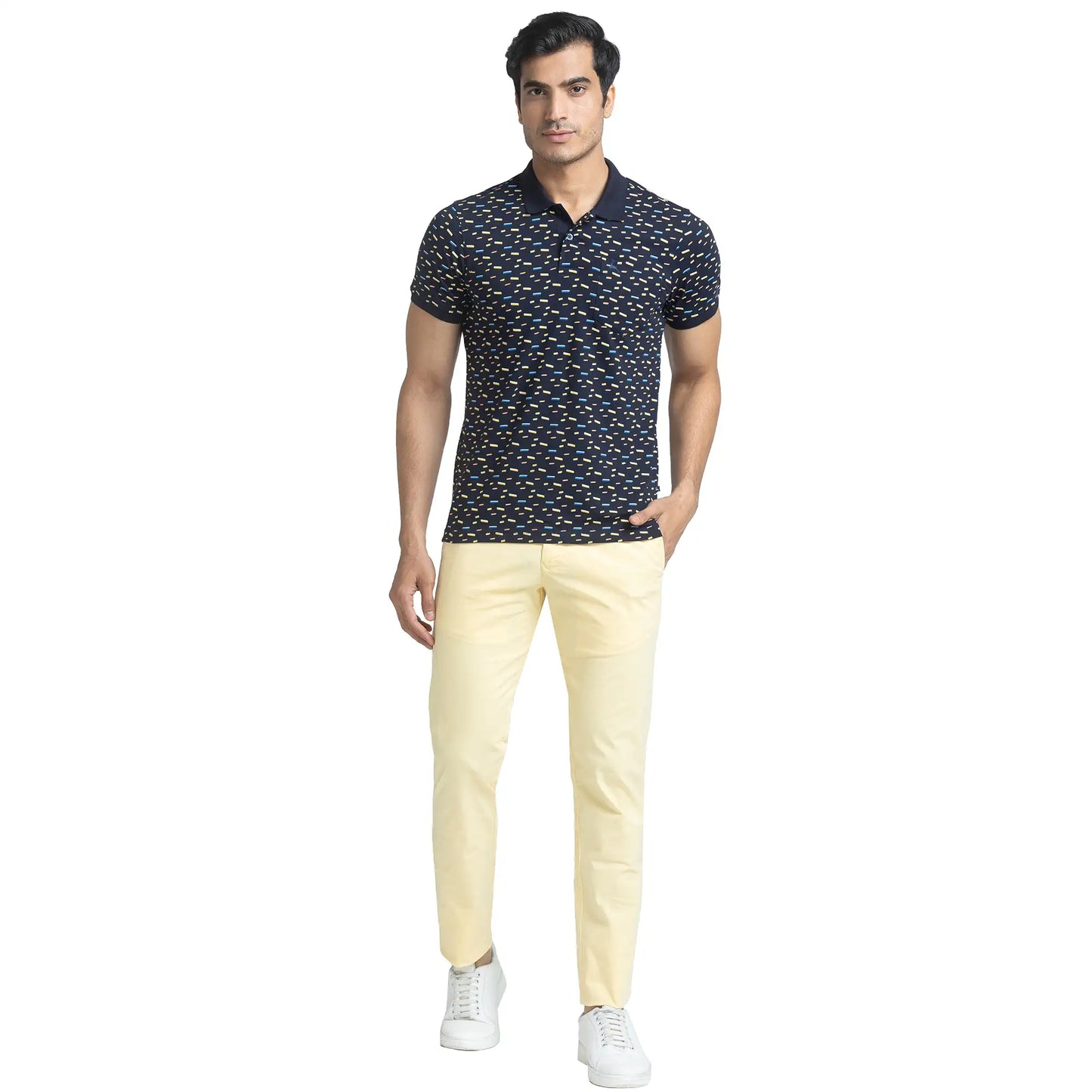 Men Regular Fit Orange Polo