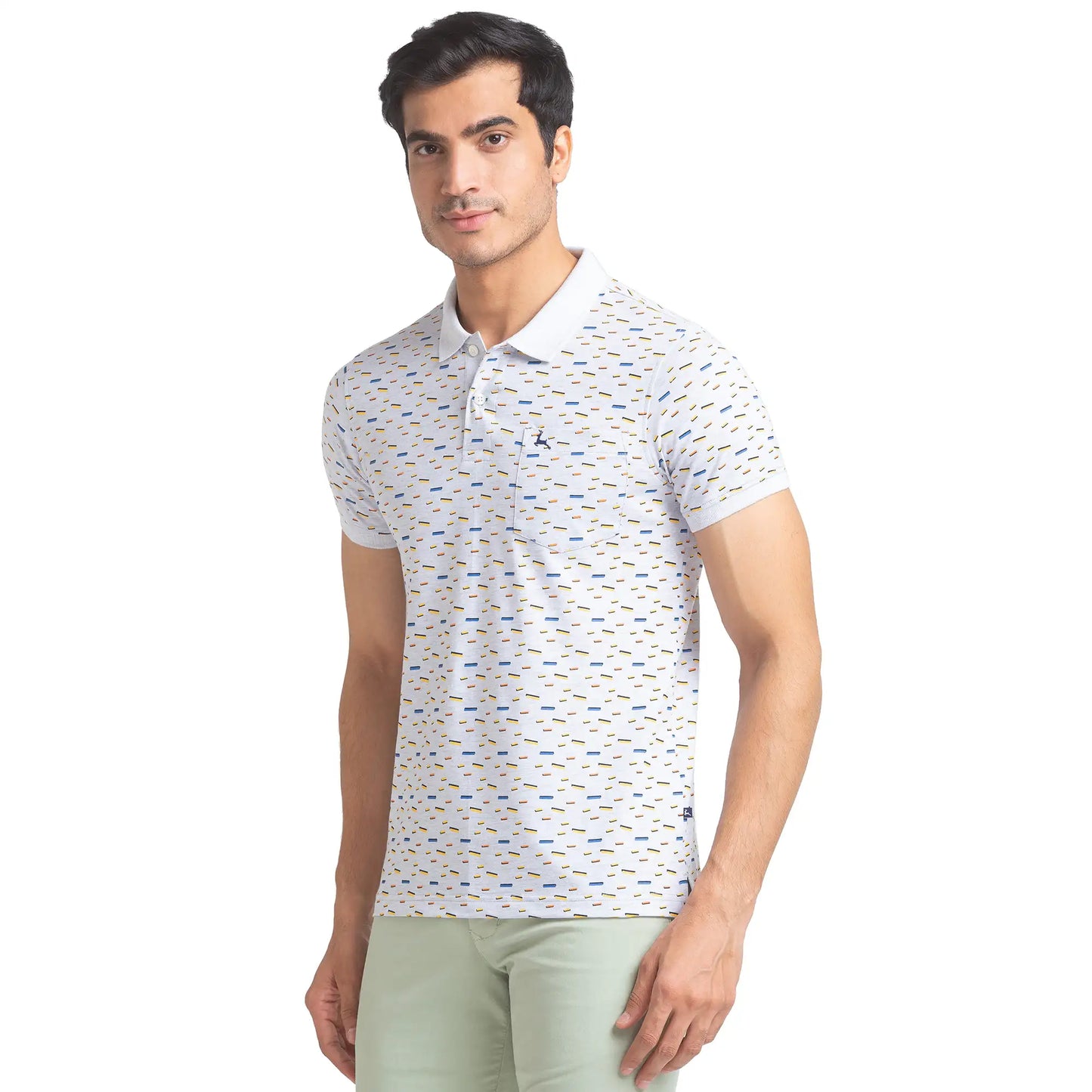 Men Regular Fit Blue Polo
