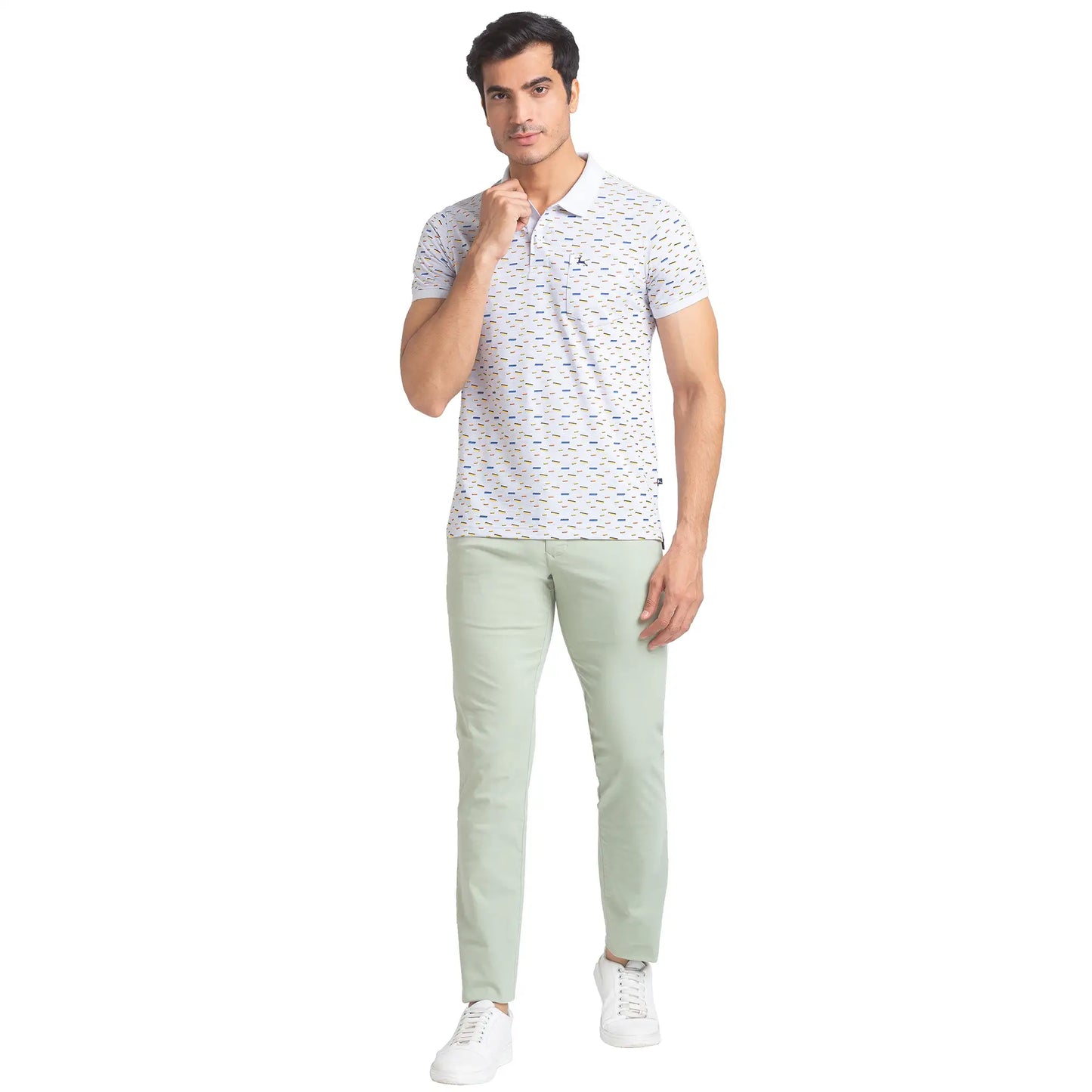 Men Regular Fit Blue Polo